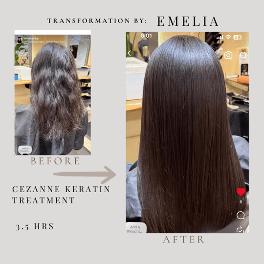 Cezanne keratin treatment before and after by Emelia